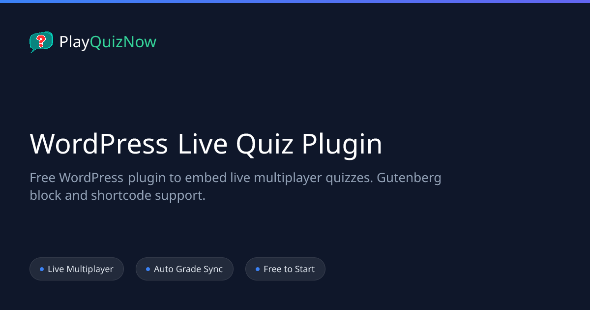 WordPress Live Quiz Plugin | Multiplayer Quizzes for WordPress